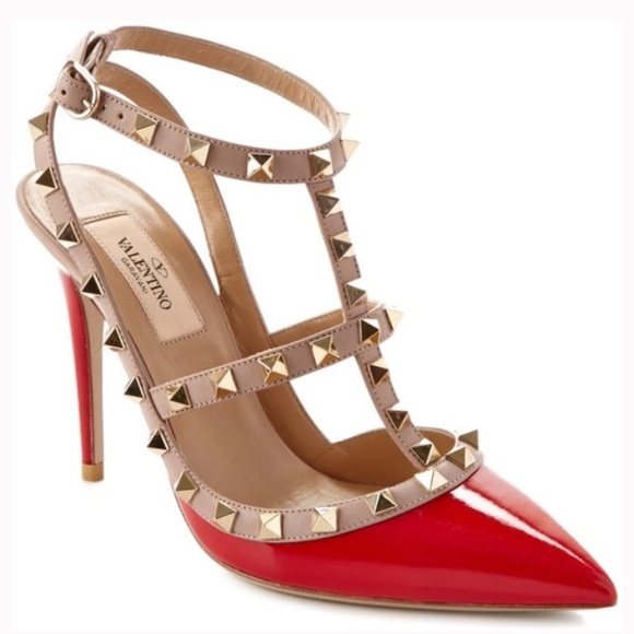 Valentino Garavani Red Rockstud Heels - Picture 2 of 11
